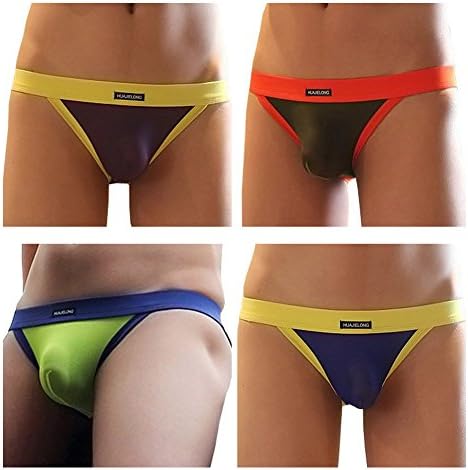 Kayizu sexy mens underwear low-waist briefs Size M(4 Pack)