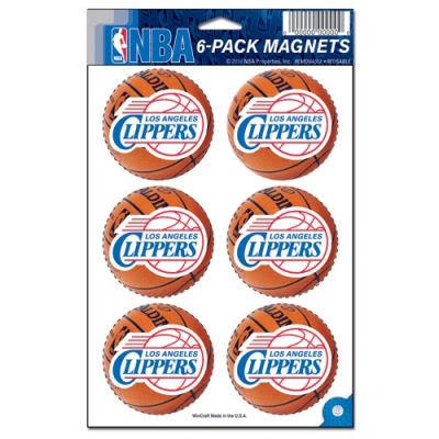 LOS ANGELES CLIPPERS OFFICIAL LOGO 6 MAGNET SET