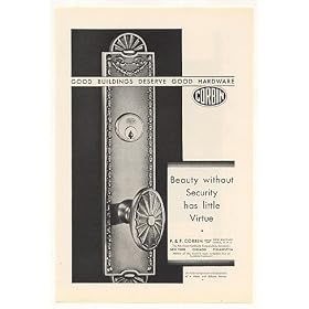 1930 Corbin Hardware Door Knob Escutcheon Print Ad