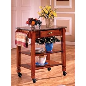 Bernards 7430 Marble Island Kitchen Cart
