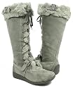 Grey Furry Moccasin Winter Boots Women---Vegan Friendly!