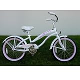 Kids Bikes Pearl White Girls Beach Cruiser 20 Extended Frame