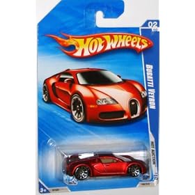 Hot Wheels 2010 Red Bugatti Veyron #160 1:64 Scale Collectible Diecast Car