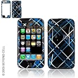 Apple iPhone 3G “PDA” Light Blue/Black Tartan Plaid Trans. Design Protective Case