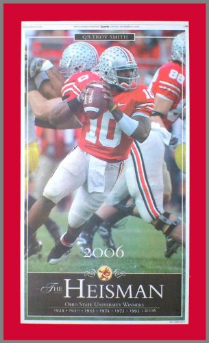 Ohio State Buckeyes - Dispatch - Heisman - Troy Smith - Wood Mounted Newspaper Print