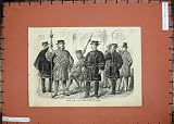 1858 QUEEN YEOMEN GUARD OLD NEW COSTUMES MEN PRINT