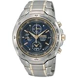 Seiko #SNAB93 Mens Two Tone Titanium Chronograph Alarm Watch by Seiko