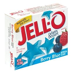 Jell-O Gelatin Dessert, Berry Blue, 3-Ounce Boxes (Pack of 24)