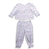 PJ & Me - Toddler Girls Long Sleeve Polka Dot Pajamas, White, Multi