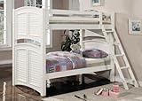 White Shutter HardWood Twin Full Size Bunk Bed