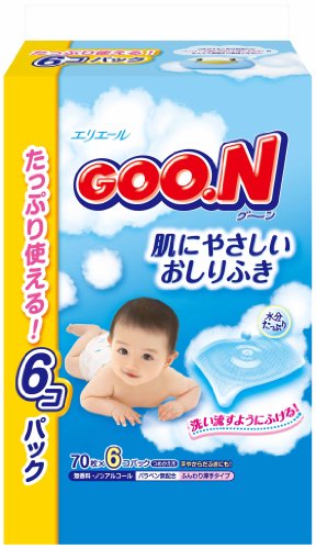 グーン 肌にやさしいおしりふき 詰替70枚×6パック