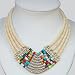 Handmade Silver Cow Bone Beaded Necklace