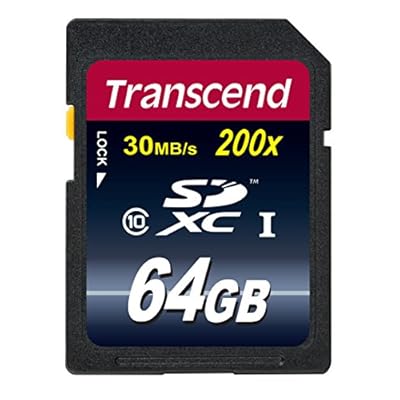 Transcend 64GB SDXC Class 10 30MB/s, 200x Memory Card