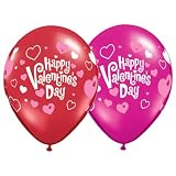 11" Valentine's Pink Hearts Around Balloons (10 ct)
