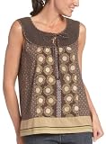 IZOD Women's Sleeveless Contrasted Print Shirt