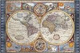 Art Print by John Speed, A New and Accurate Map of the World, 36 in
X 24 in