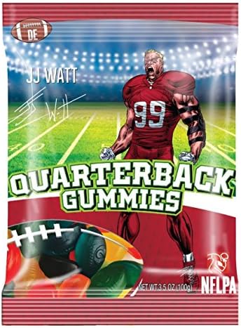 Jj Watt Football Shaped Assorted Colors Quarterback Gummies- 3.5oz - 12ct