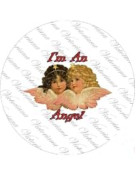Buy 2.25 inch Large Round Badge Style Round Fridge Magnet Victorian Angel by Danetre Gifts