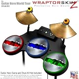 Ripped Metal Fire Colors Skin by WraptorSkinz fits Guitar Hero 4 World Tour Drum Set for Nintendo Wi