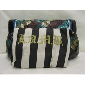 L.A.M.B LAMB Madeline Black Rock Metallic Clutch Bag