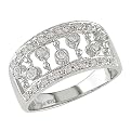 14K White Gold .25ct.t.w. Diamond Filigree Ring