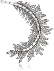 Ben-Amun Jewelry "Pearl and Crystal" Crystal Leaf Brooch