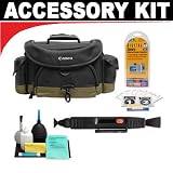 Canon 10EG Digital SLR Gadget Bag + LCD Screen Protectors + LensPen + 6-Piece Cleaning Kit for EOS 5D, 40D, 30D, Digital Rebel, XSi, XTi & XT Cameras