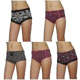 5 PACK: Ladies XOXO Sexy Stretch Hipster Briefs Panties Underwear / Knickers - Multicolor