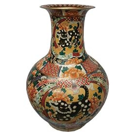Chinese Regal Fu Dog hand painted porcelain vase - 24H by Reorient