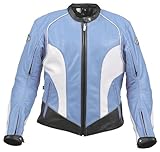 Joe Rocket Trixie Ladies Leather Motorcycle Jacket Blue/White/Black L