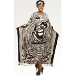 Black and White African Woman Caftan Kaftan with Matching Headwrap