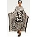 Black and White African Woman Caftan Kaftan with Matching Headwrap