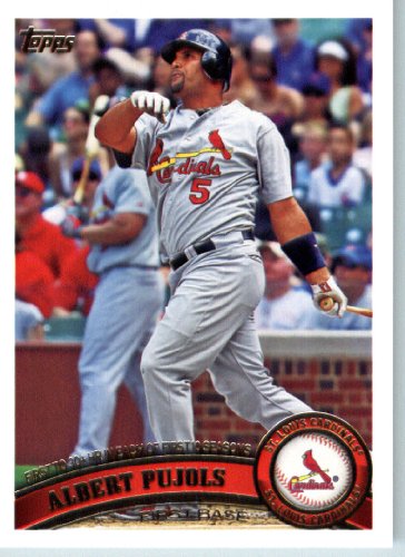 2011 Topps Baseball Card # 547 Albert Pujols - St. Louis Cardinals - MLB Trading Card (Series 2) in a Protective Screwdown Case