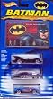 Hot Wheels Batman Action Guide 3-Pack Batmobile, Joker Evil Twin, Bane Mx48 1:64 Scale Collectible Die Cast Cars