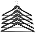 Florida Brands 48 Pack Solid Black Wood Suit Hangers | Standard Size Suit Hangers with Non Slip Bar and Precisely Cut Notches| Polished Chrome Hook |Durable Wooden Hangers