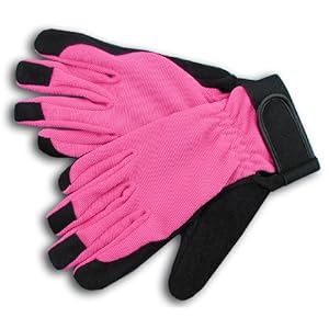 Womanswork 502S Stretch Gardening Glove with Micro Suede Palm Hot Pink Small