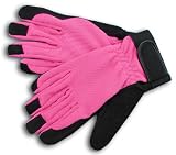 Womanswork 502M Stretch Gardening Glove with Micro Suede Palm, Hot Pink, Medium