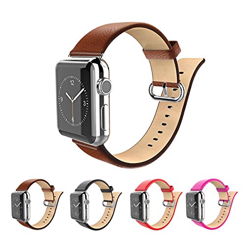 Apple watch bands,fullmosa (tm) lichi calf leather strap replacem…