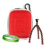 Kodak PlaySport HD Waterproof Pocket Video Camera, Mini Camcorder Accessories Kit: Nylon Red Protective Hard Kodak Camera Case + PINK Kodak Camera Tripod with Flexible Grip Legs + Live * Laugh * Love VG Wrist Band!!!