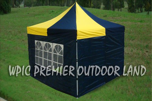 10x10 Pop up Canopy Party Tent Gazebo Ez Yellow- Navy Blue