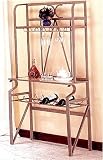 Bronze Stone Finish Wrought Iron Baker's Wine Rack Shelf