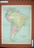 ANTIQUE MAPS SOUTH AMERICA BRAZIL PERU ARGENTINE COLOUR