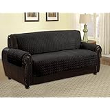 Quilted Microfiber Pet Dog Couch Sofa Furniture Protector Cover, Kashi, 5 Colors, 3 Sizes (Sofa, Black)