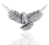 512X6oougSL. SL160  Detailed Sterling Silver Native American Indian Large Eagle Necklace 18