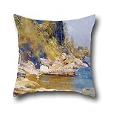 The Oil Painting Arthur Streeton - From My Camp (Sirius Cove) Cushion Cases Of ,18 X 18 Inches / 45 By 45 Cm Decoration,gift For Christmas,dinning Room,her,bf,gf,drawing Room (double Sides)
