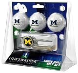 Michigan Wolverines 3 Golf Ball Gift Pack w/ Kool Tool - NCAA College Athletics