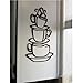 Coffee Cup Double Sided Visual Removable Wall Vinyl Sticker Decals Decor Art Bedroom Design Mural