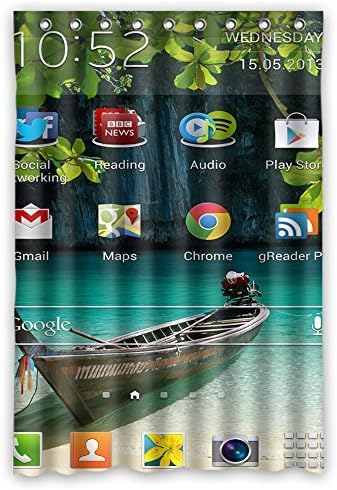 Customized Unique Smartphone Interface Design Waterproof Polyester Fabric Bathroom Custom Shower Curtain 48 inch x 72 inch