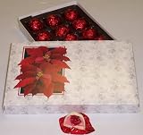 Scott's Cakes 1 lb. White Chocolate Covered Cherry Brandy Cherries in a Poinsettia Box