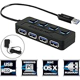 Sabrent 4-Port USB 3.0 Hub with Individual Power Switches and LEDs included 5V/2.5A power adapter (HB-UMP3)